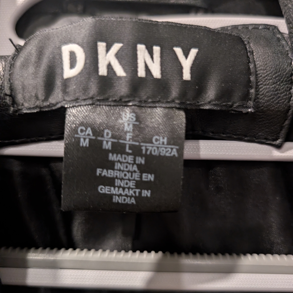 DKNY Quilted Black Leather Jacket - Picture 4 of 4